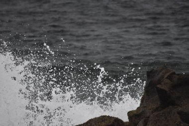 Sahildeki deniz dalgaları, şekilleri ve renkleri