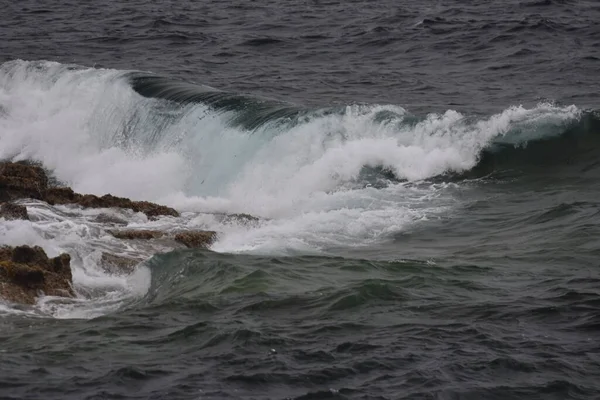 Mar Costa Com Suas Ondas Formas Cores — Fotografia de Stock