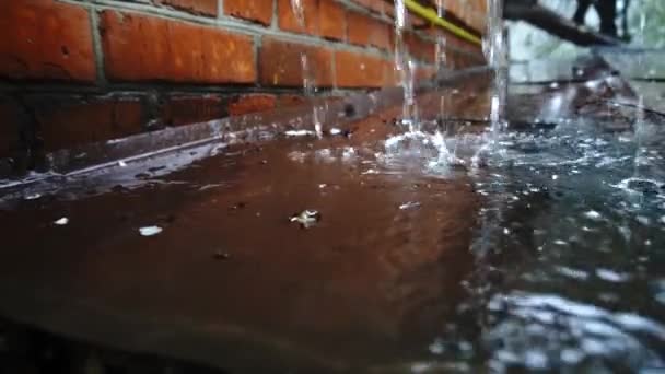 Hujan Atas Atap Dengan Hujan — Stok Video
