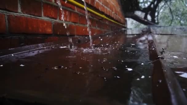 Rains Roof Hail — Stock Video