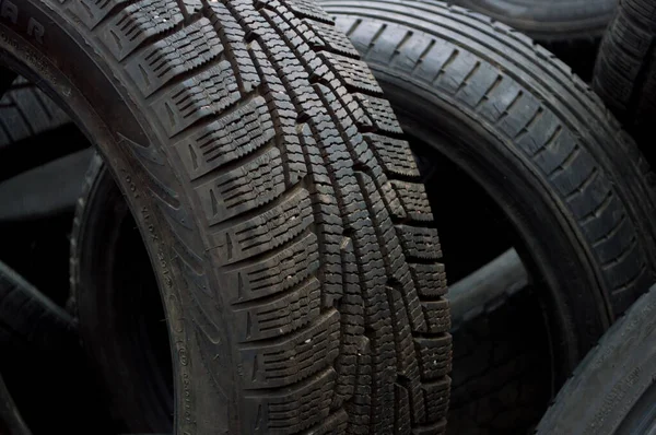Black Car Tires Driving Road — Stock Photo, Image