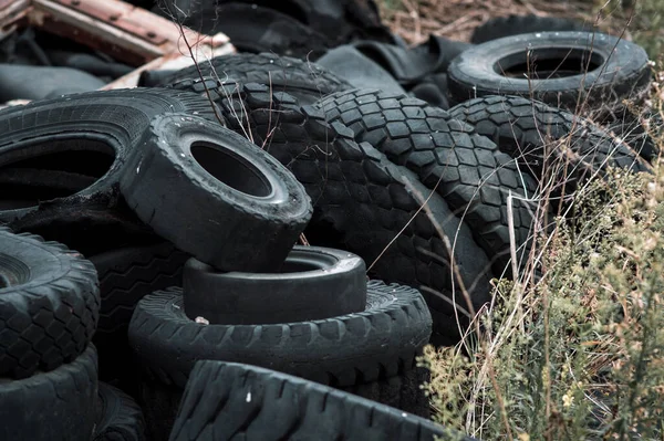 recycling old car tires landfill rubber waste dump