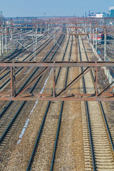 Σιδηροδρομικές τρόπους και τρένα — Φωτογραφία Αρχείου