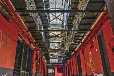 Passage in the old town of Bucharest, Romania. The historical passage still used today, hosts several establishments.