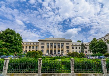 BUCHAREST, ROMANIA - JUNE 28: The Law School University on June 28, 2015 in Bucharest, Romania. The Law School was established on 17th October 1850 and the actual building was built in 1936