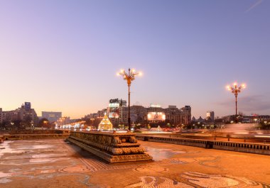 Bucharest, Romanya-26 Aralık: Piata Unirii
