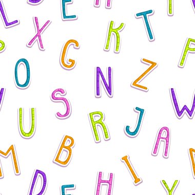 Komik doodle harfleri ile Seamless Modeli