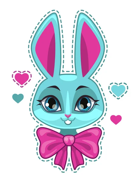 Schattige cartoon bunny meisje gezicht — Stockvector