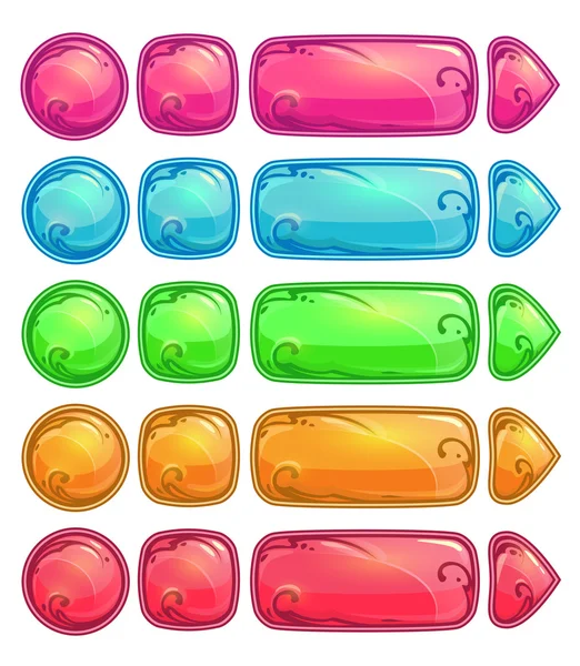 Cute colorful glossy buttons — Stock Vector
