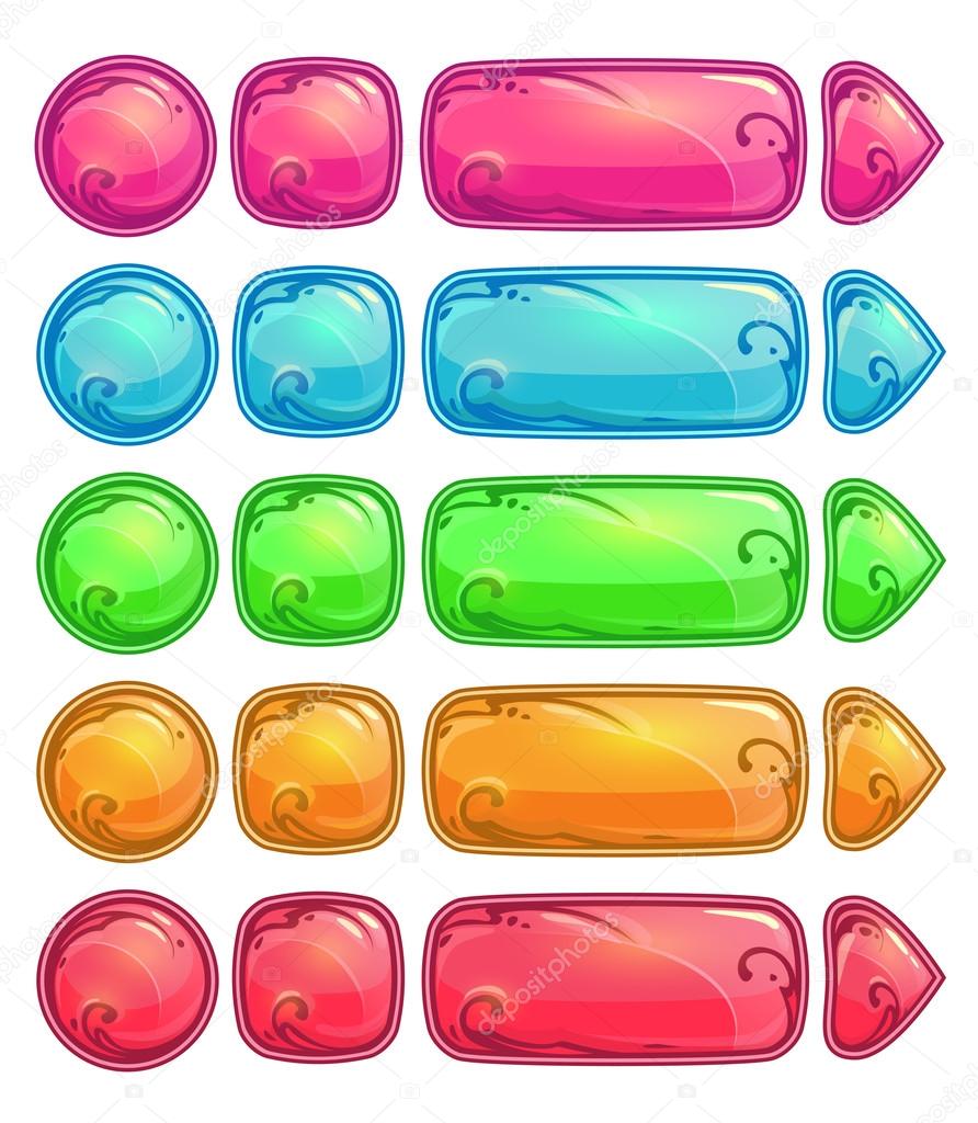Cute colorful glossy buttons