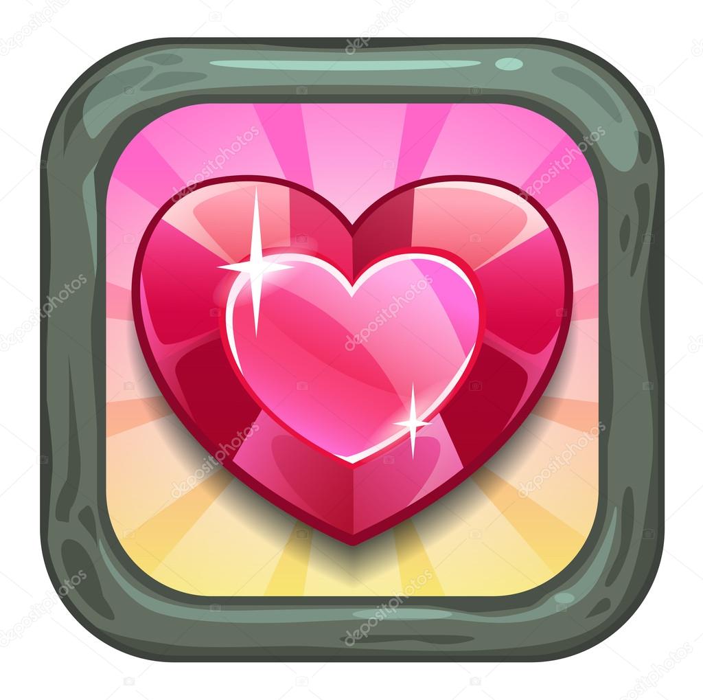 Funny cool app store game icon on white background, game logo element,vector illustration