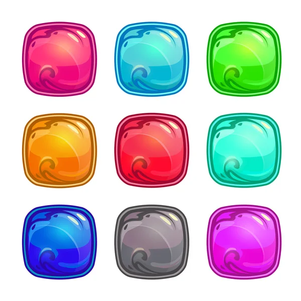 Set di pulsanti quadrati colorati — Vettoriale Stock
