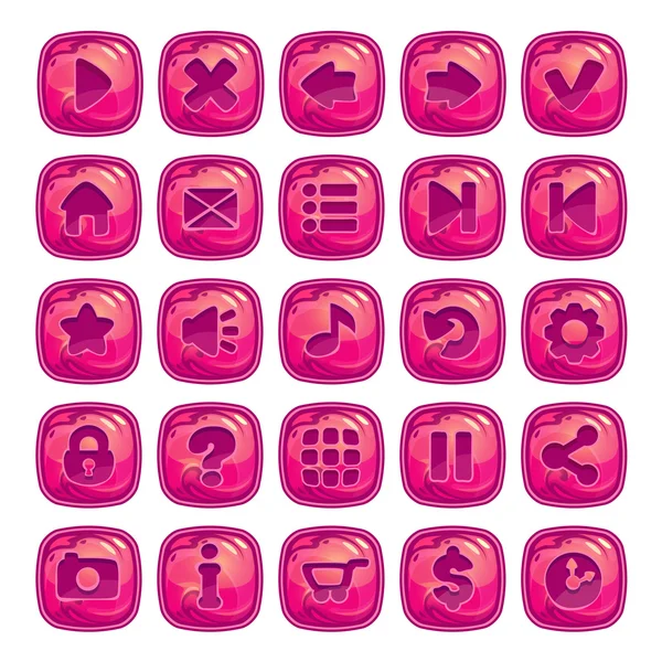 Cartoon pink square buttons — Stock Vector