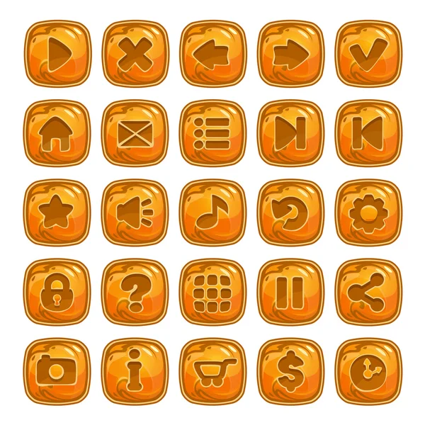 Cartoon orange square buttons — Stock Vector