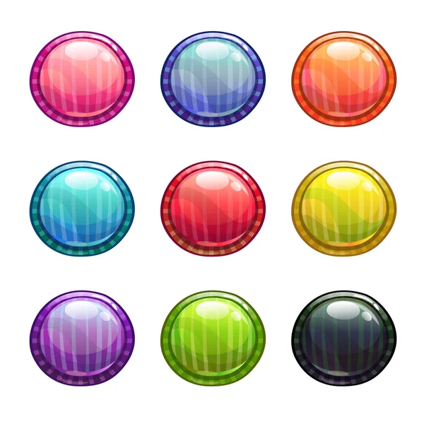 Colorful round buttons set — Stock Vector