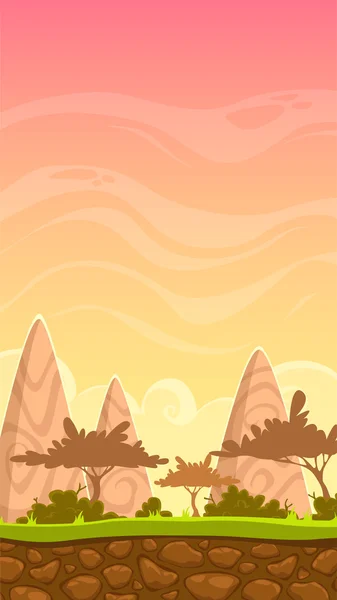 Dessin animé savane paysage illustration — Image vectorielle