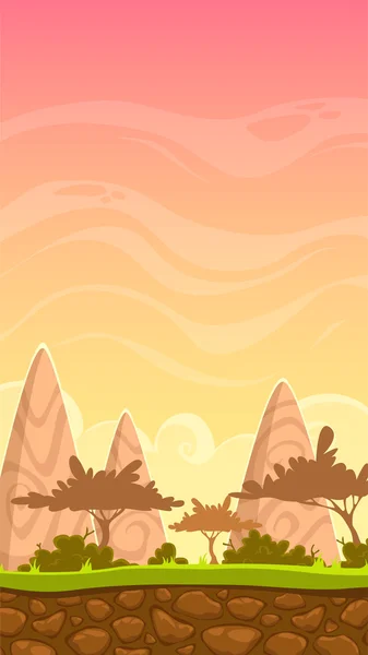 Dibujos animados sabana paisaje ilustración — Vector de stock