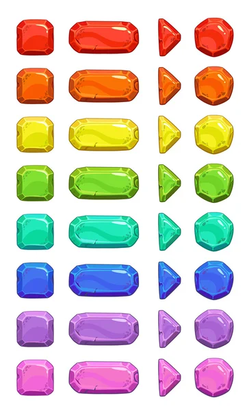 Divertido dibujos animados coloridos botones de vectores — Vector de stock