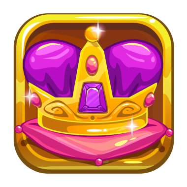 Vektör app simgesi şablon altın kral tacı olan