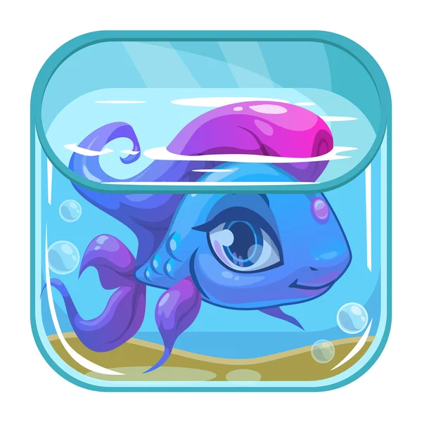 Akvárium játék app ikon — Stock Vector