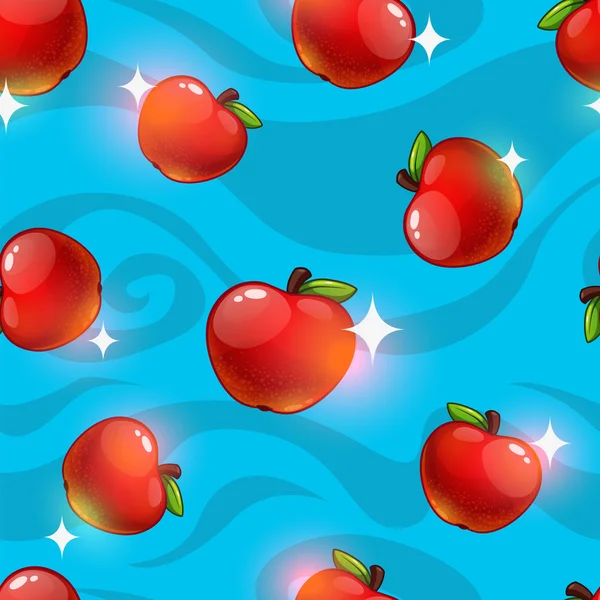 Nahtloses Muster mit frischen Äpfeln — Stockvektor