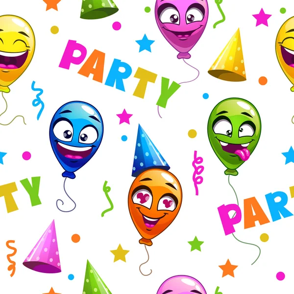 Funny seamless pattern with party decor elements — Stock Vector