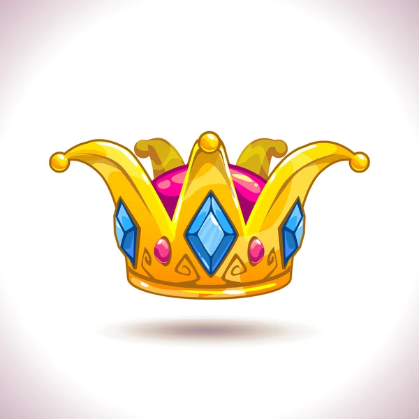 Fancy cartoon vektor golden crown — Stock vektor