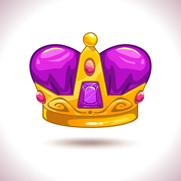 Fantasia desenho animado vetor ícone da coroa dourada —  Vetores de Stock