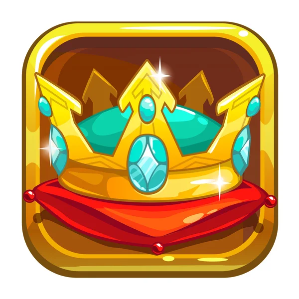 App-Store-Symbol mit goldener Krone — Stockvektor