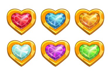 Karikatür altın nadir kalpler