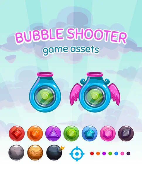 Bubble shooter attività di gioco — Vettoriale Stock