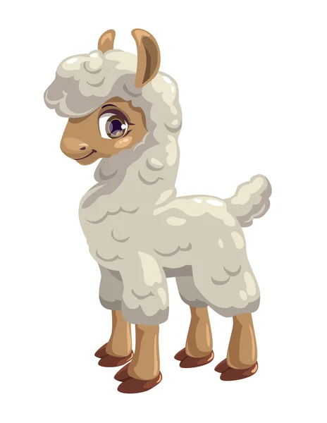 Malá roztomilá Lama — Stockový vektor