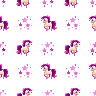 Çizgi roman atı ile şirin seamless modeli