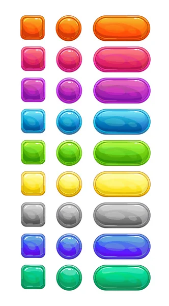 Colorful glossy buttons set — Stock Vector