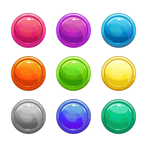 Colorful glossy round buttons — Stock Vector