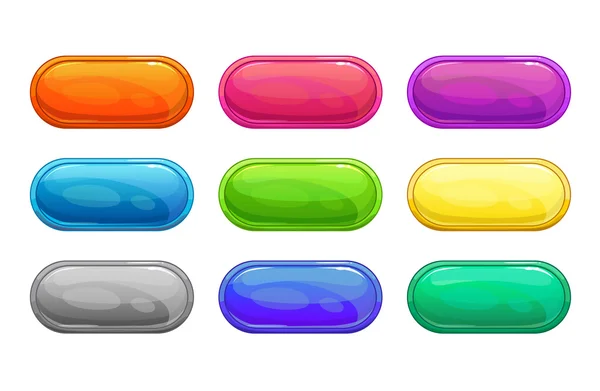 Colorful long horizontal glossy buttons — Stock Vector