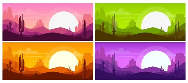 Dessin animé paysage désertique — Image vectorielle