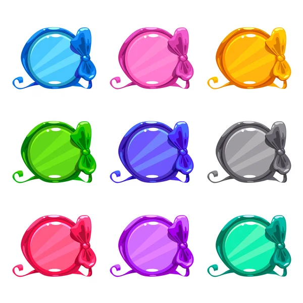 Cute colorful cartoon round buttons — Stock Vector