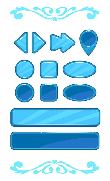 かわいい青いベクトル ゲーム ユーザー インターフェイス — ストックベクタ