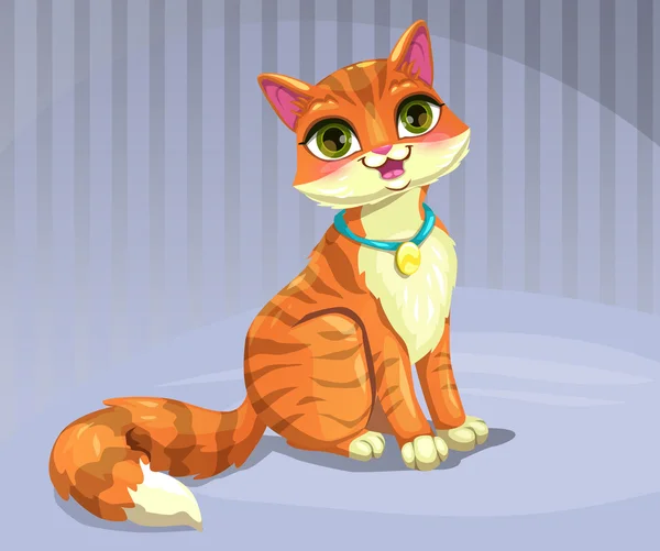 Schattige cartoon rode kat — Stockvector