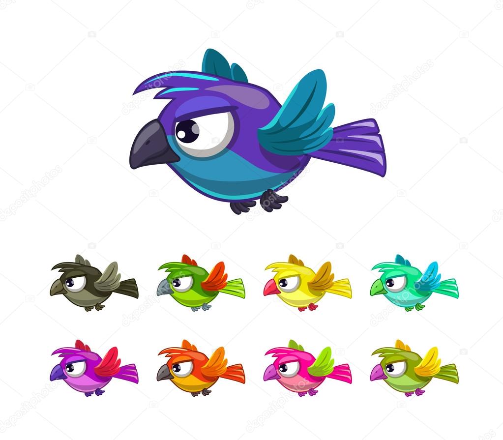 Petit Dessin Animé Oiseaux Mis Image Vectorielle Lilu330