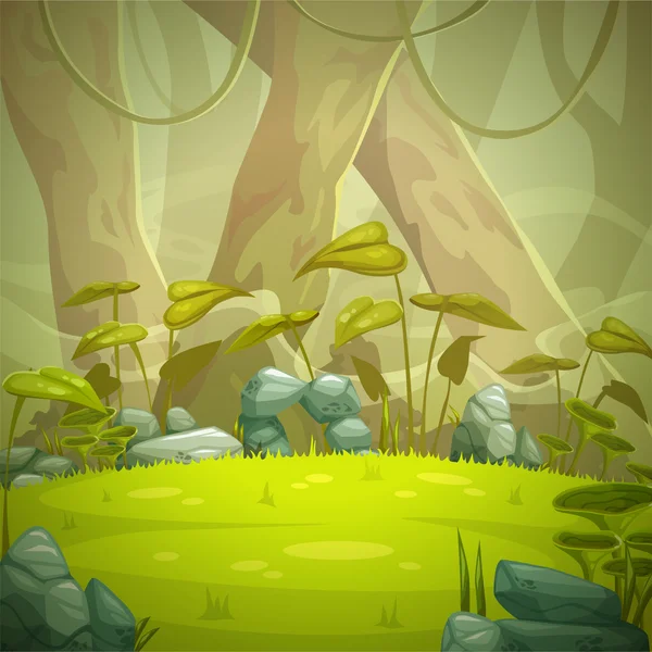 Cartoon Forest Landschap — Stockvector