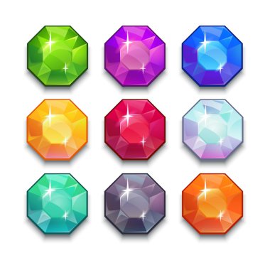 Çizgi film vektör taşlar ve elmas