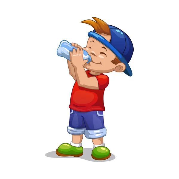 Boy with water — Stock Vector