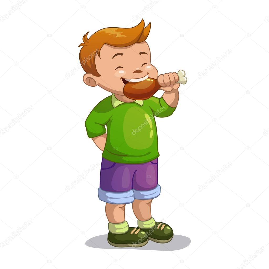 Cartoon boy eating chicken leg Stock Vector Image by ©lilu330 #60363125 Cartoon boy eating chicken leg Stock Vector Image by ©lilu330 #60363125