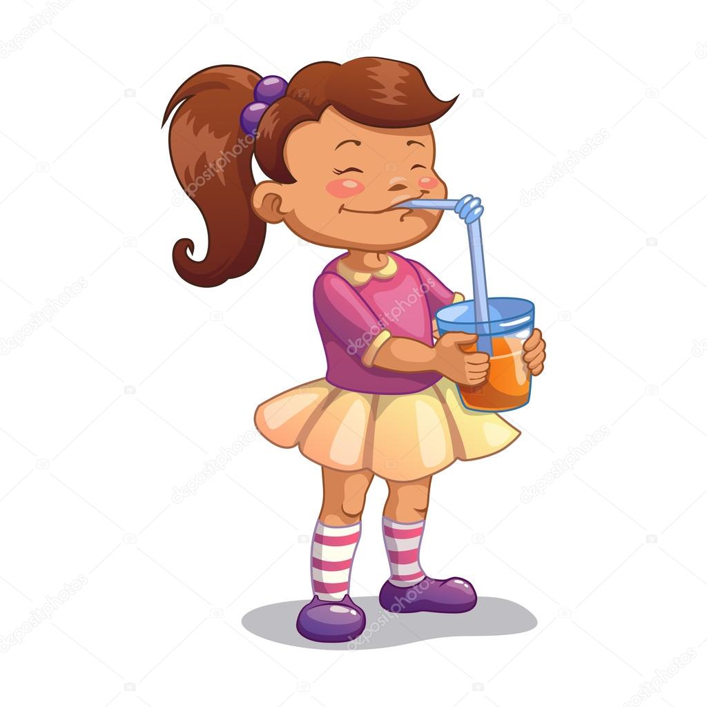 Girl with juice Stock Vector Image by ©lilu330 60363273