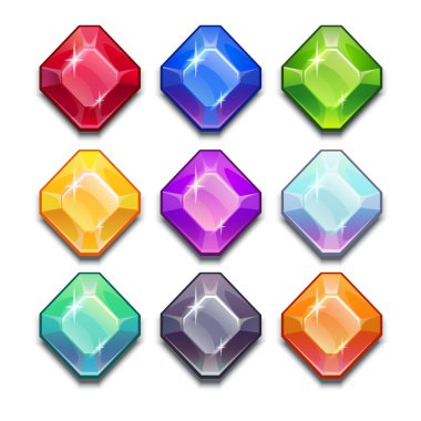 Çizgi film vektör taşlar ve elmas