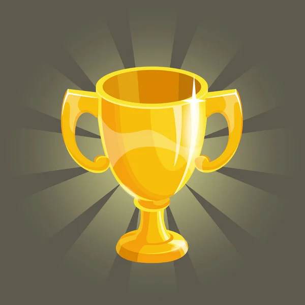 Cartoon gold winner cup — Stock Vector