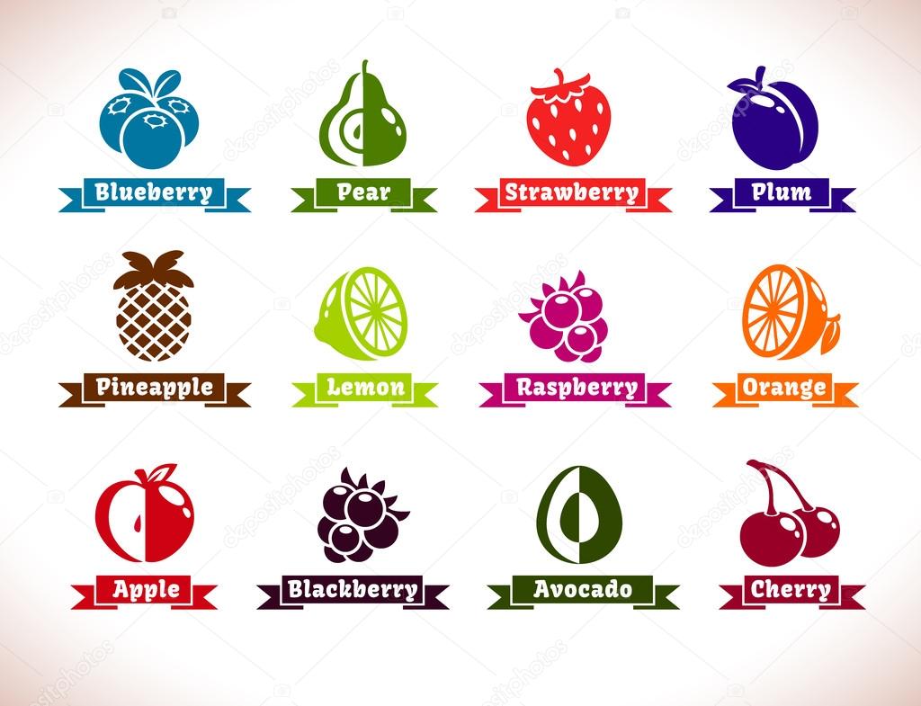 Fruits and berries icons