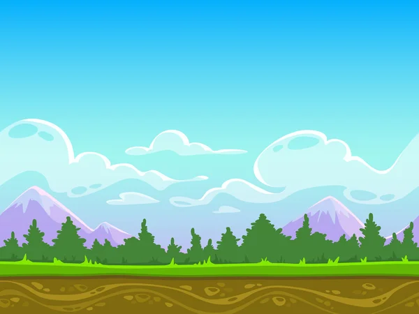 Dibujos animados naturaleza paisaje — Vector de stock